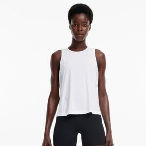 Cycle House Athetic Biking Workout Sleeveless Adjustable Waist Top White Large